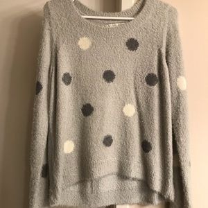 Gray polka dot sweater